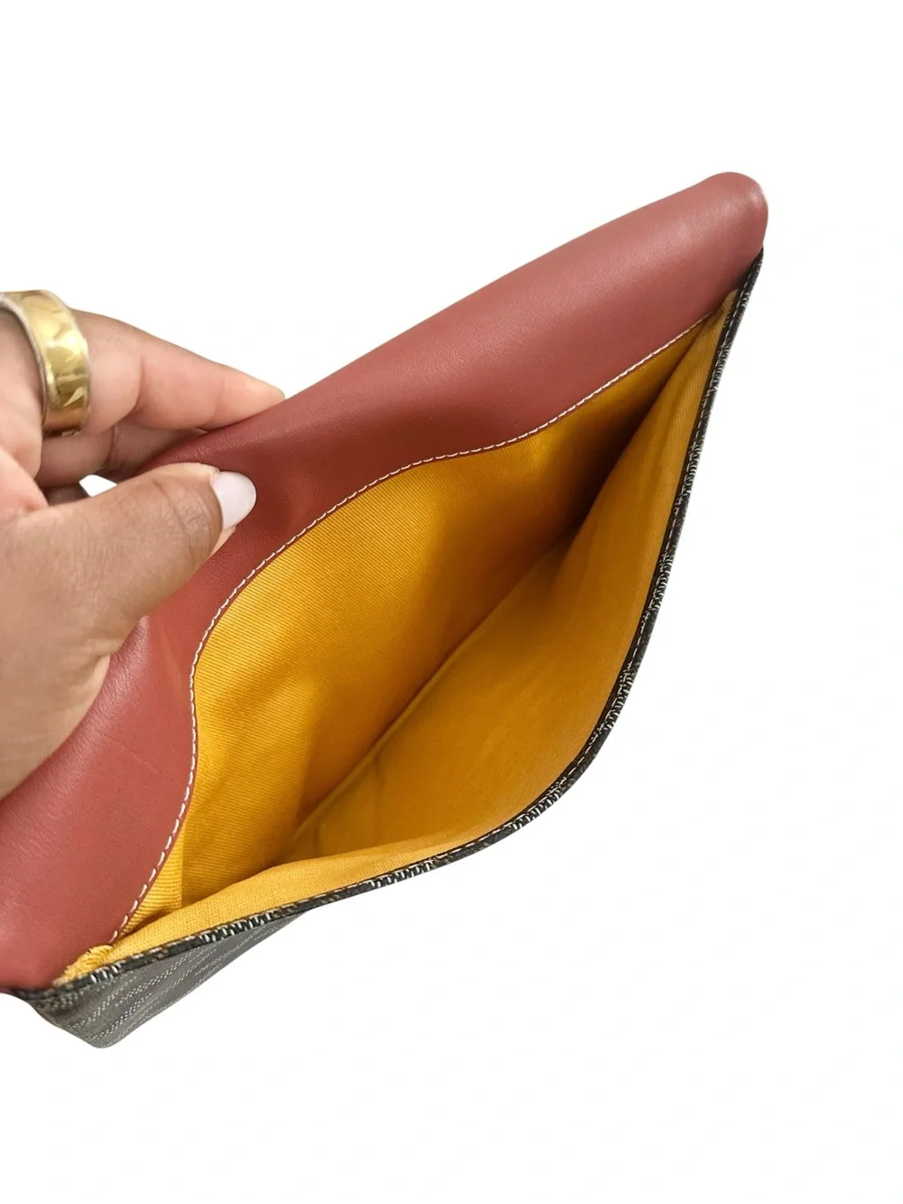 Sainte Marie MM Foldable Clutch Bag St Louis Black Tan